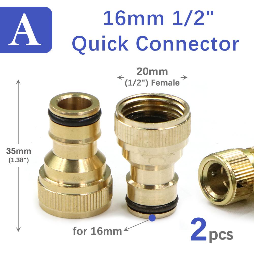 

1/2 3/4 1 Brass Quick Connector BSP Female Thread 16mm Pacifier Nipple Coupling Adapter for Garden Irrigation Connect Repair 2pcs