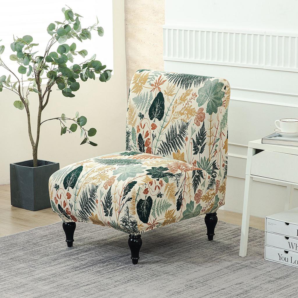 New Color Elastic Printing Armless Fat Chair Cover Amazon Hot Sale Single Armless Sofa Chair Cover