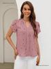 European American Women's V-Neck Heart-Shaped Sleeve Summer Top
