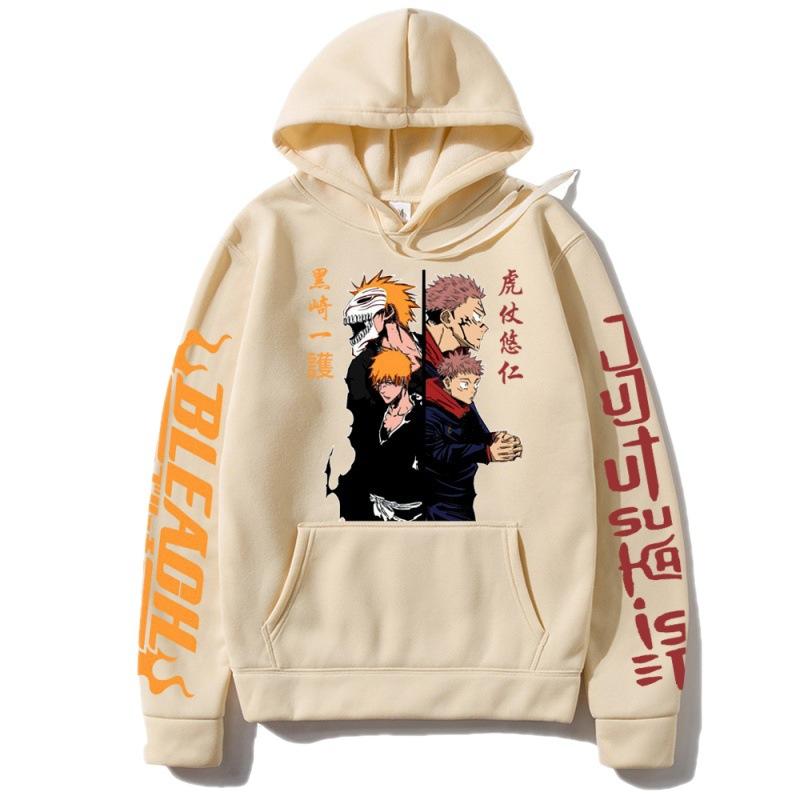 Anime Jujutsu Kaisen Graphic Hoodies Vintage Oversized Hooded Sweatshirt Long Sleeves Hoodie Men Women Clothes
