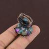 Natural Spiny Oyster Gemstone Handmade Copper Wire Wrap Ring Size 6.5 Q2z26
