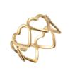 Women's Gold Geometric Cutout Wide Band Cross Ring - European & American Hip Hop Style