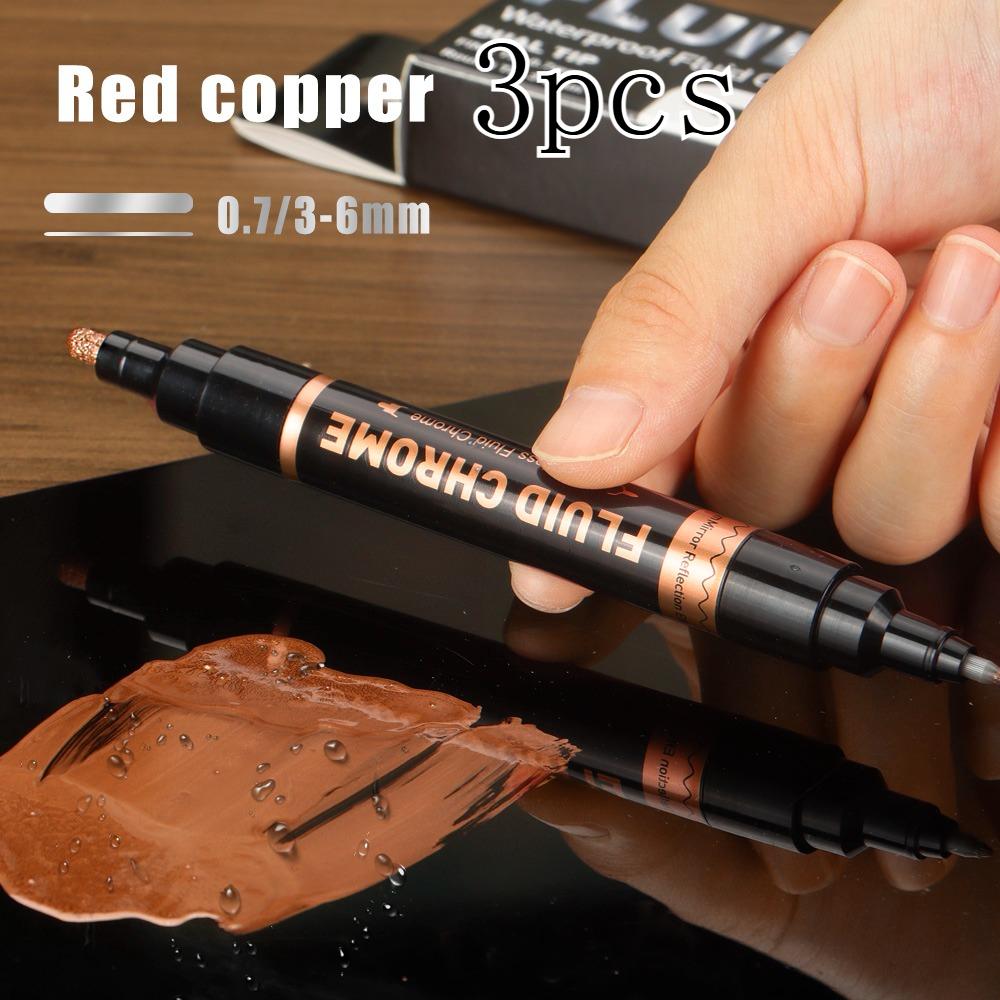 

3 шт. Хромированные маркеры–2 мм наконечник, Светоотражающие зеркальные чернила | Для подкрашивания и раскрашивания | Работают на модели, металле, дереве, пластике и камне