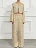 Elegant Spring/Summer 2026 Rhinestone Tassel Two-Piece Suit: Round Neck Top & Straight-Leg Pants