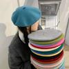 Woolen Beret Women Korean Versatile Hat Women Autumn and Winter Japanese Retro Candy Color Painter Hat