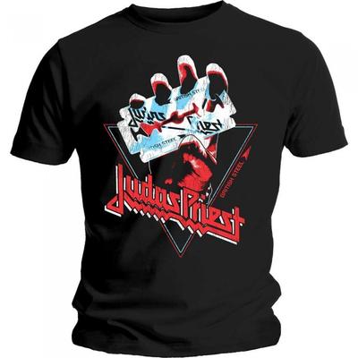 Bawełniana koszulka Judas Priest dla dorosłych z brytyjskim stalowym trójkątem