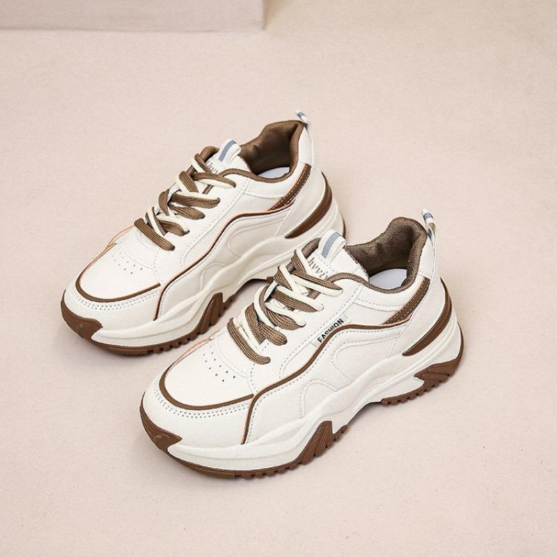 Thick-soled dad shoes autumn and winter new sports and leisure single shoes students increase height and look thin
