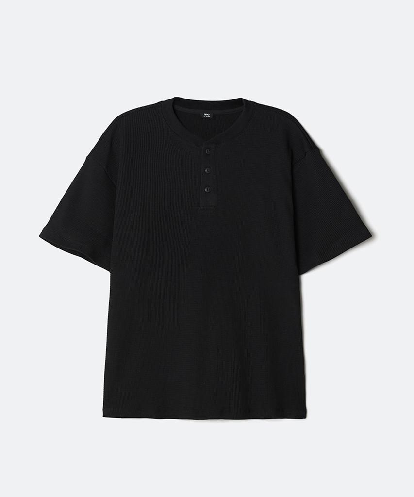 Seupao Waffle Henley Neck Short Sleeve Tee_Sprwg25C05