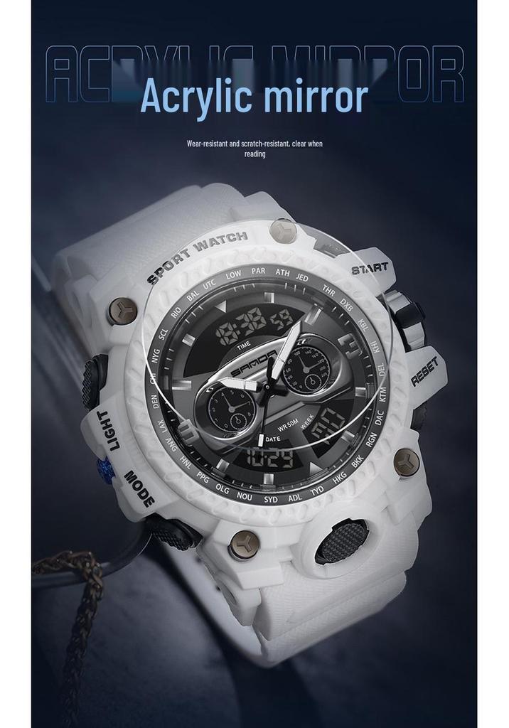 Sanda Men's Multi-functional Luminous Sports Watch – Fashionable, Trendy, Versatile Outdoor Dashboard Design