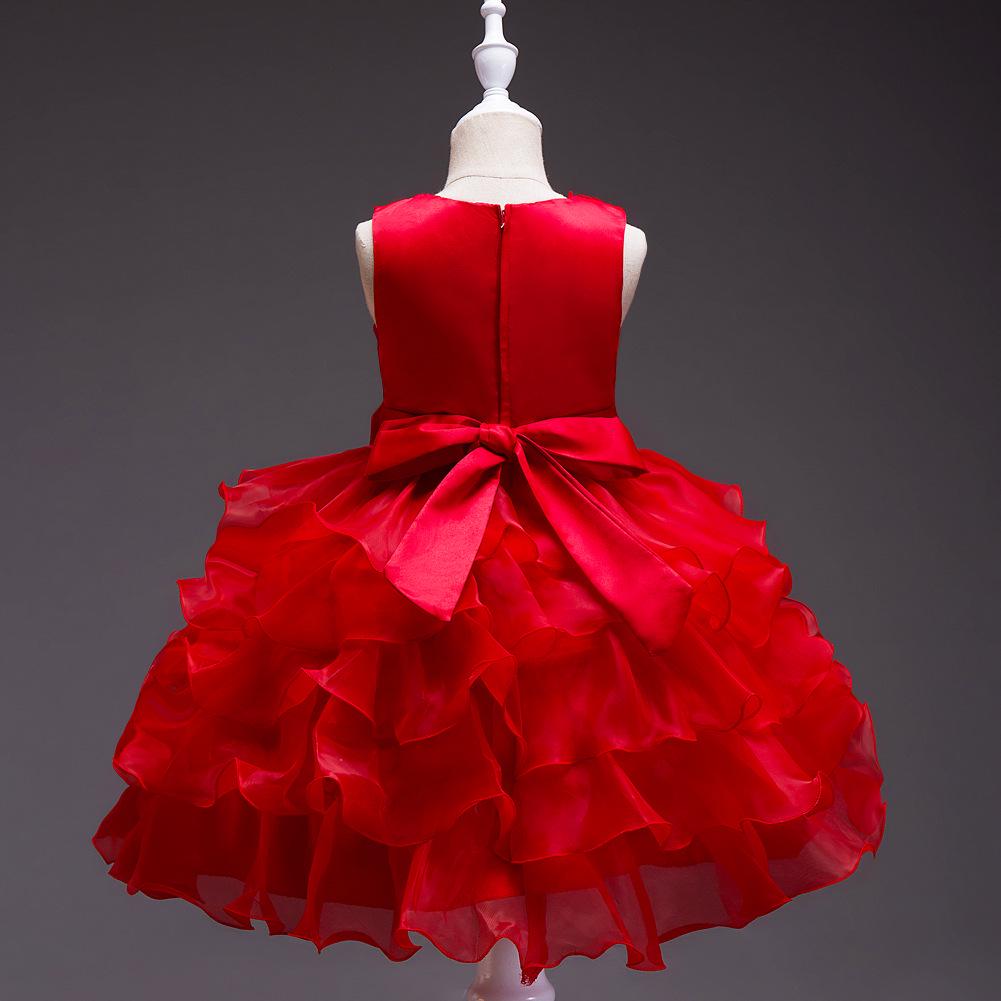 Popular European and American Flower Girl Tulle Cake Dress - Girls' Princess and First Birthday Dress