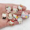 8/9/10PCS Cute Cartoon Cat DIY Alloy Accessories Earrings Necklace Bracelet Key Chain Bag Accessories Pendants