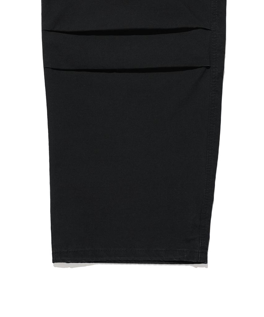 WACKY WILLY Wide Cotton Cargo Elastic Waist Pants Black
