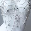 European And American Rhinestone Multi-Layer Chest Chain, Fashionable Exaggerated Niche Chest Accessories Women'S Dress Body Chain Accessories