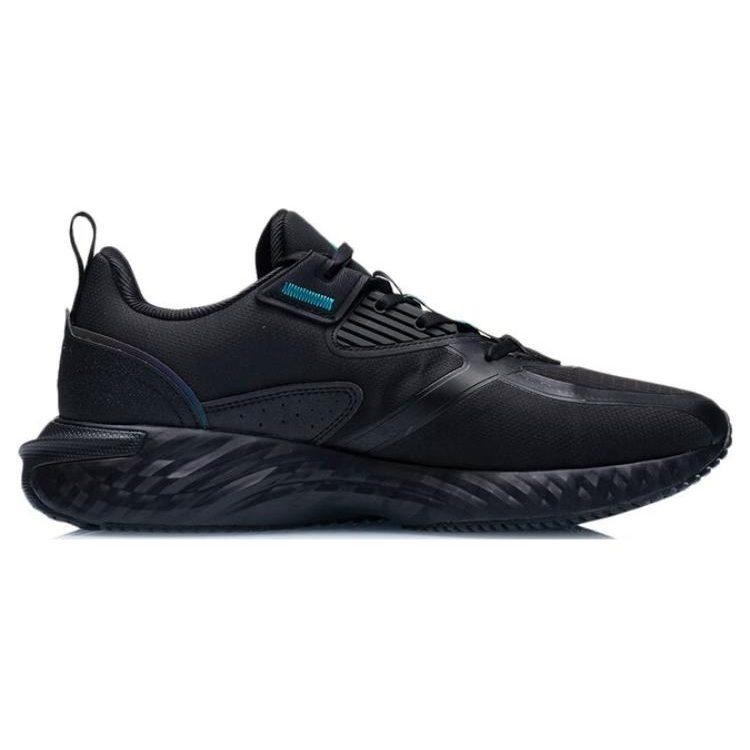 Li Ning Cloud Shield Textile, TPU Abrasion Resistant Low top Running Shoes Men's Black Purple AGLR233-53