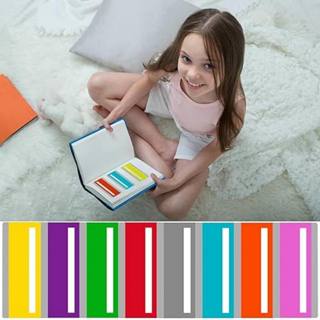 8pcs Guided Reading Strips Highlight Strips Bookmarks Overlays Multicolor Reading Tracking Rulers for Dyslexics Reading Tools