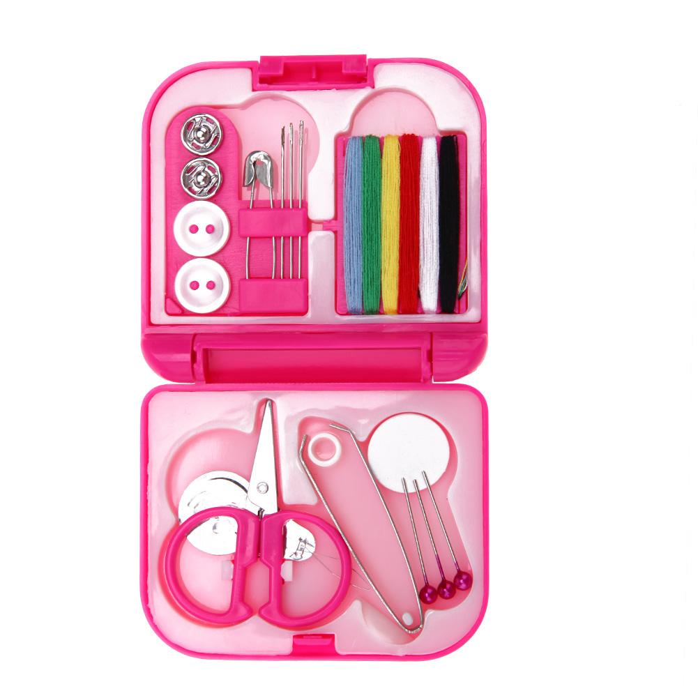 Buy Sewing Kits Box Mini Needle Threads Buttons Scissor Thimble ...