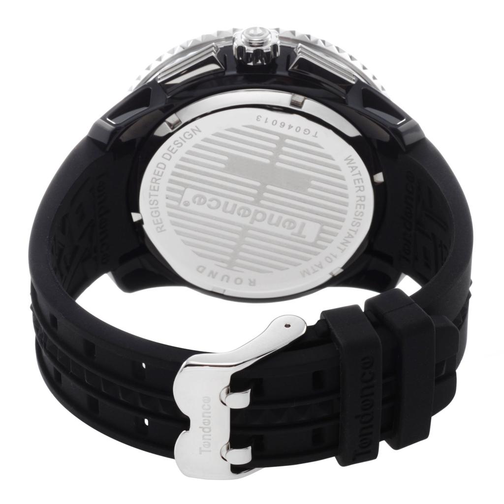 Tendence Gulliver Round Chronograph 51mm Black Stainless Mineral Quartz TG046013 Men's Watch, Dial, Steel, Glass, Movement, [Used]