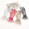 Sexy Schwarze Gepunktete Kurze Handschuhe Spitze Atmungsaktive Radsport Sonnenschutzhandschuhe Bräute Hochzeit Dünne Transparente Handschuhe