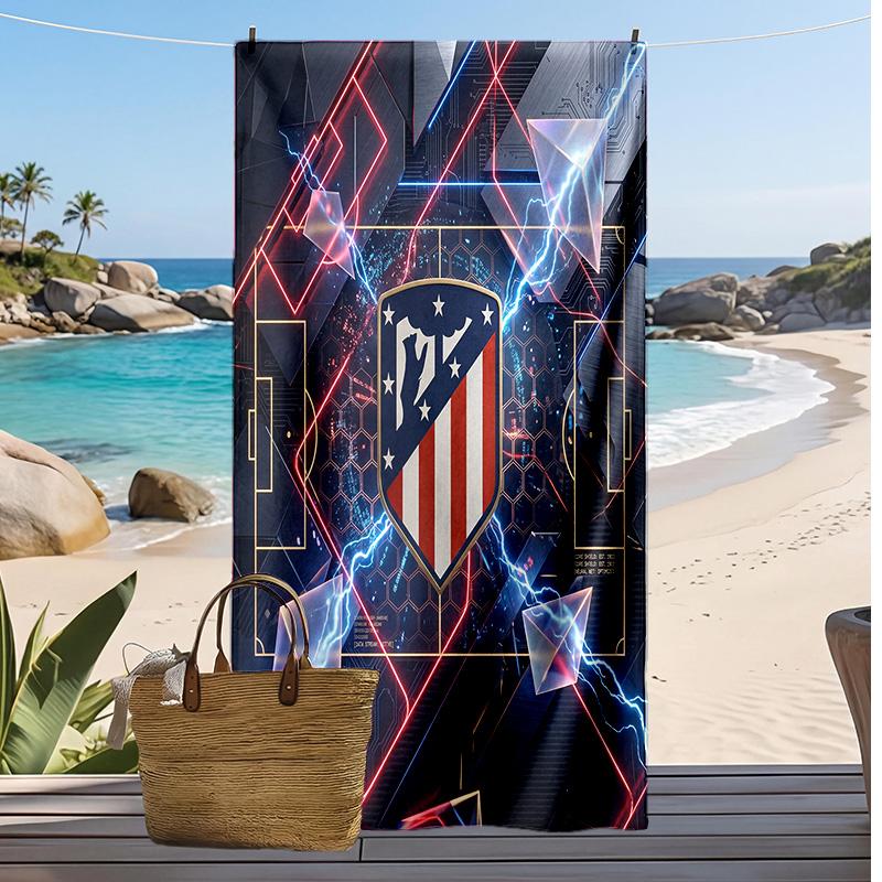 Atletico Madrid Printed Beach Towel Quick Dry Soft TowelPortable Large Rectangular Beach Blanket for Travel Swimming Pool