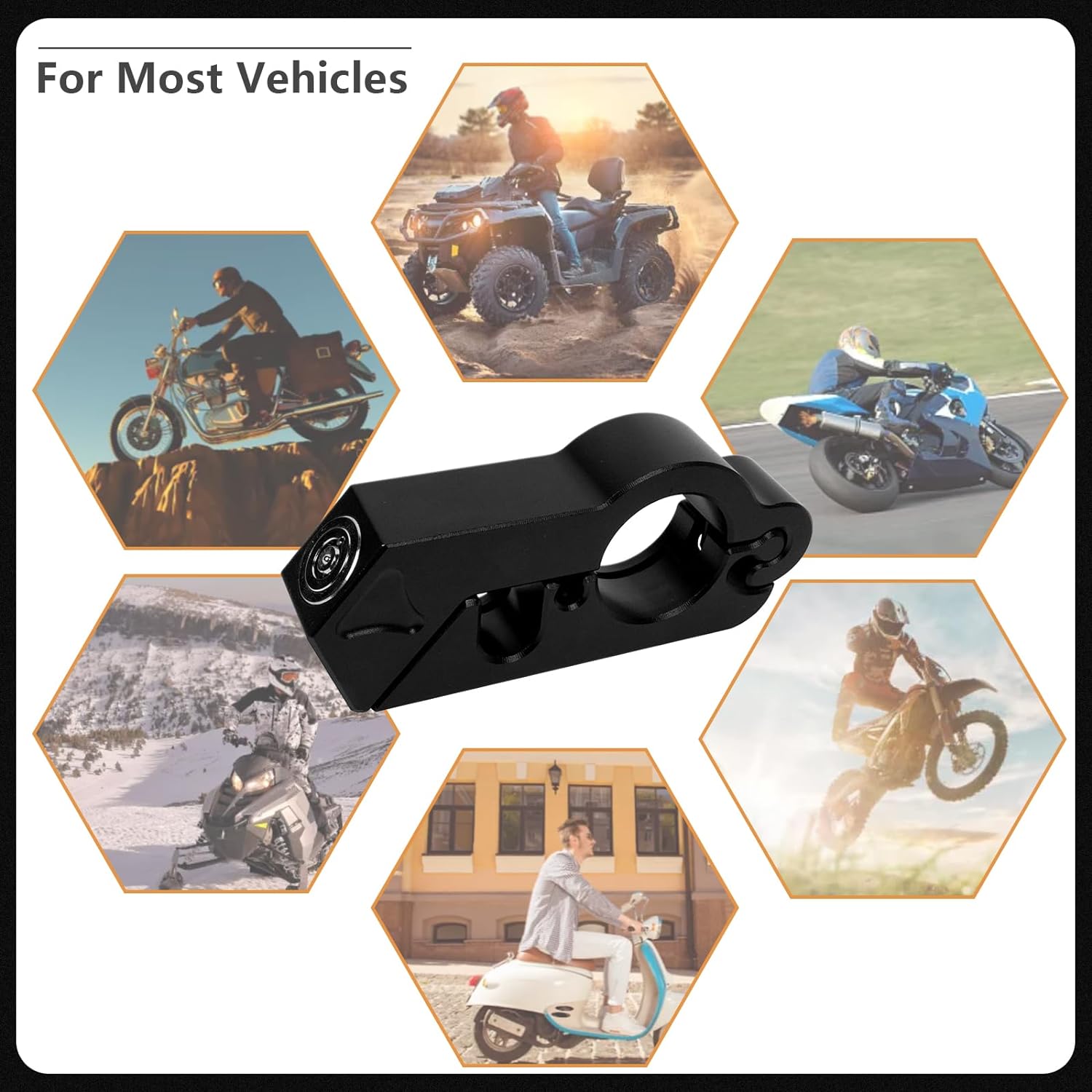 Замок для мотоциклетного шлема и замок; Замок руля и; Комбинированный противоугонный — фото 5