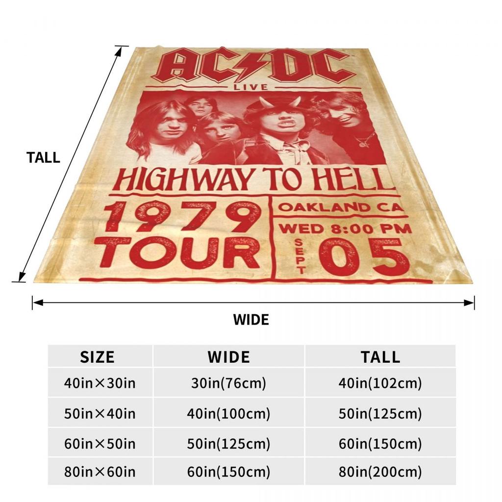 AC DC Rock Band Blankets Fleece Spring Autumn Multifunction Super Warm Throw Blanket for Home Office Bedding Throws
