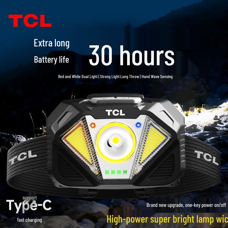 TCL Outdoor Headlamp with Strong Light, Long Endurance, and Dual Battery