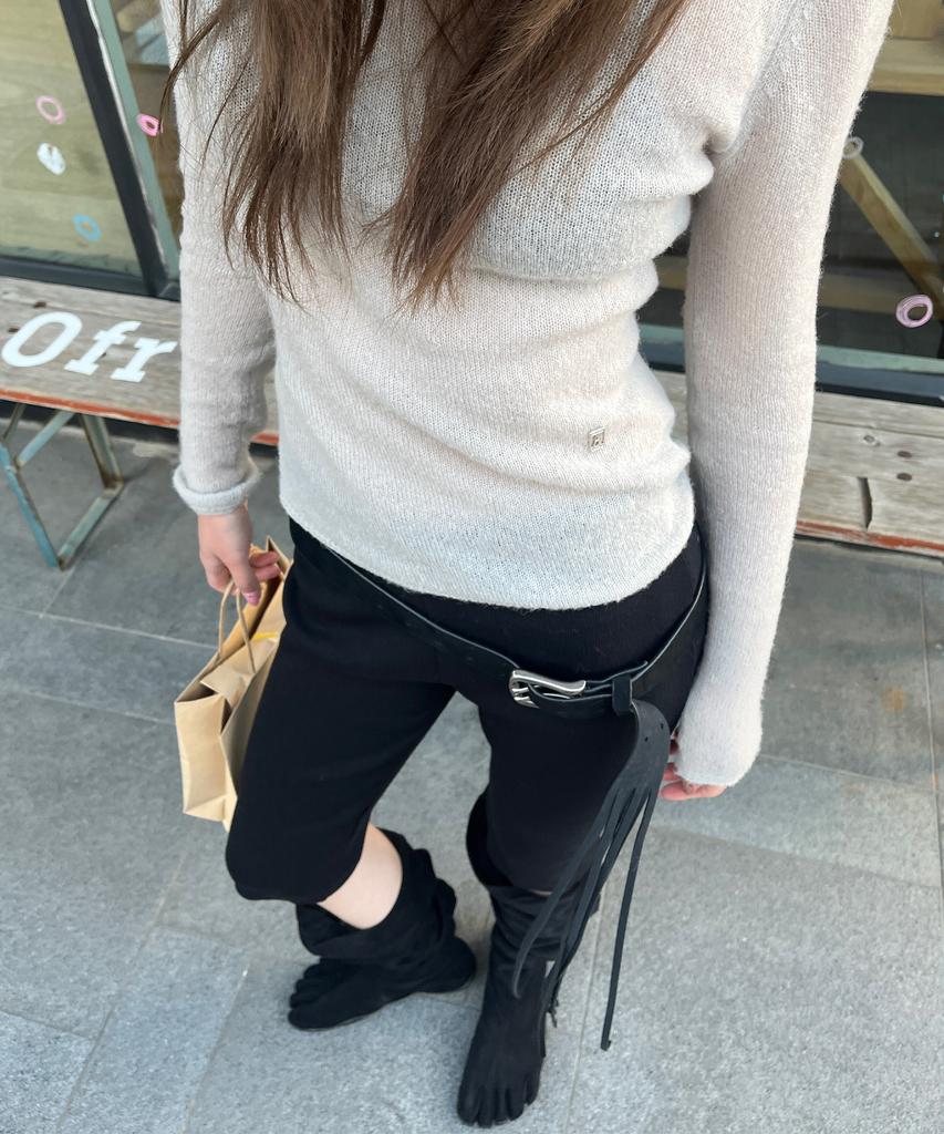 Deoaeteus Knit Capri Pants_Black
