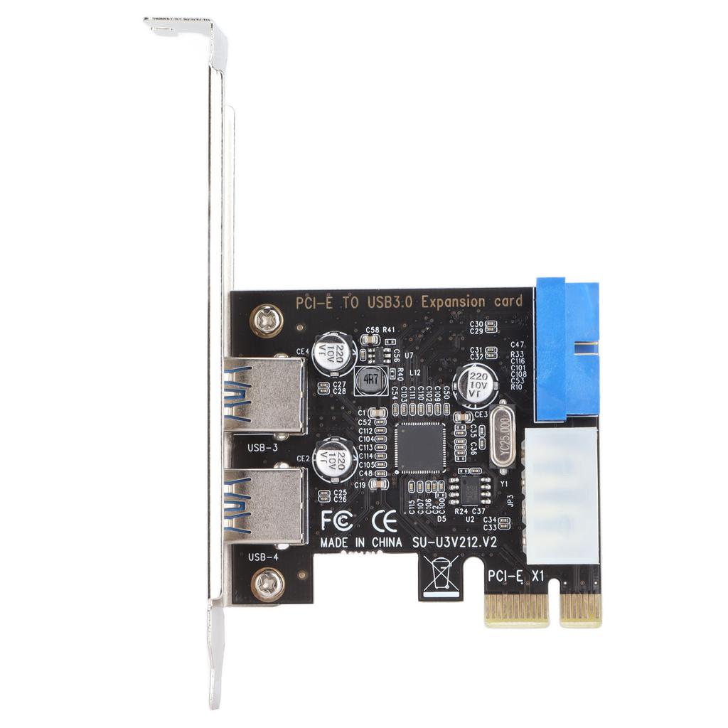 USB3.0 Expansion Card 2 Port 19 Pin 4P PCI‑E to USB3.0 Expansion Card Controller Card Adapter