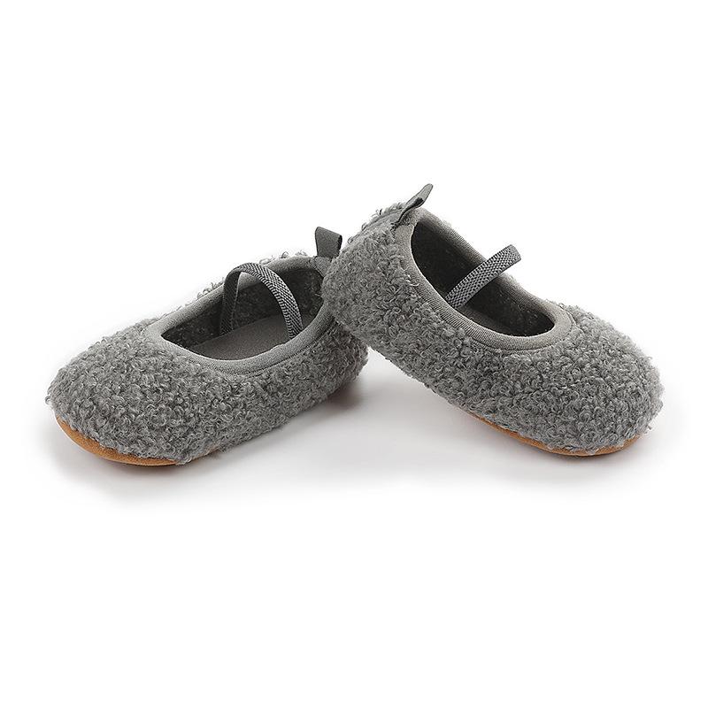 Warm Cotton Furry Baby Walking Shoes for 0-1 Year Olds - Indoor Autumn/Winter Wear