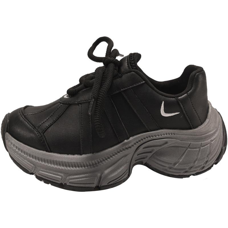 Small silver platform dad shoes for women's 2025 spring new height-increasing versatile casual sports shoes, light trendy shoes