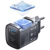 USAMS CC290 T66 45W GaN Wall Charger 1xUSB-A 1xUSB-C Silver