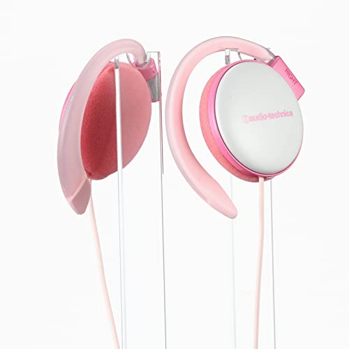 Audio-Technica ATH-EQ500 LPK Wired Headphones with Ear Hooks and Ear Fit, Light Pink