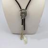 Elegant Black Bolo Tie with Horse Head Pendant Cowboy Necktie Western Tie