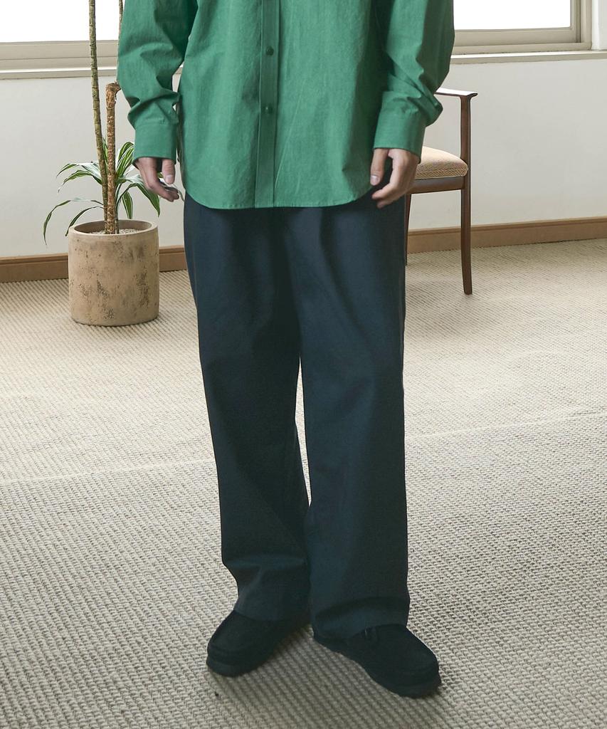 INDUST Four Seasons Half-Banding Double-Pleated Wide Pants_Beige