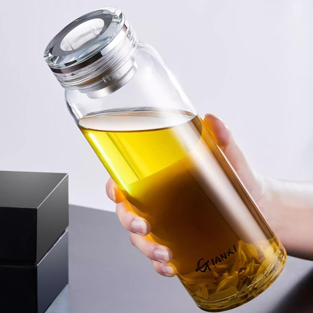 GIANXI Outdoor Travel Portable Cup High Temperature Resistant Large Capacity Glass Tea Cup With Tea Filter Water Separation