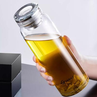 Outdoor Travel Portable Cup High Temperature Resistant Large Capacity Glass Tea Cup With Tea Filter Water Separation