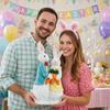Simulation Design Rabbit Figurines Easter Decor Bunny Couple Statue  Tabletop Display