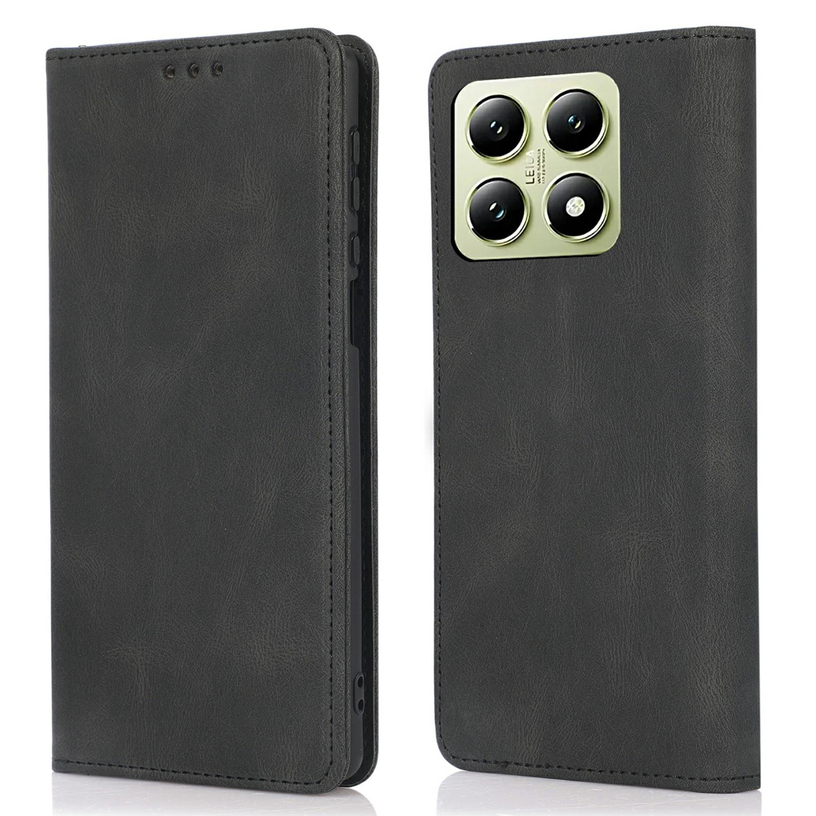

For Xiaomi 14T Pro Case Wallet Magnetic Closing Leather Flip Phone Cover Black