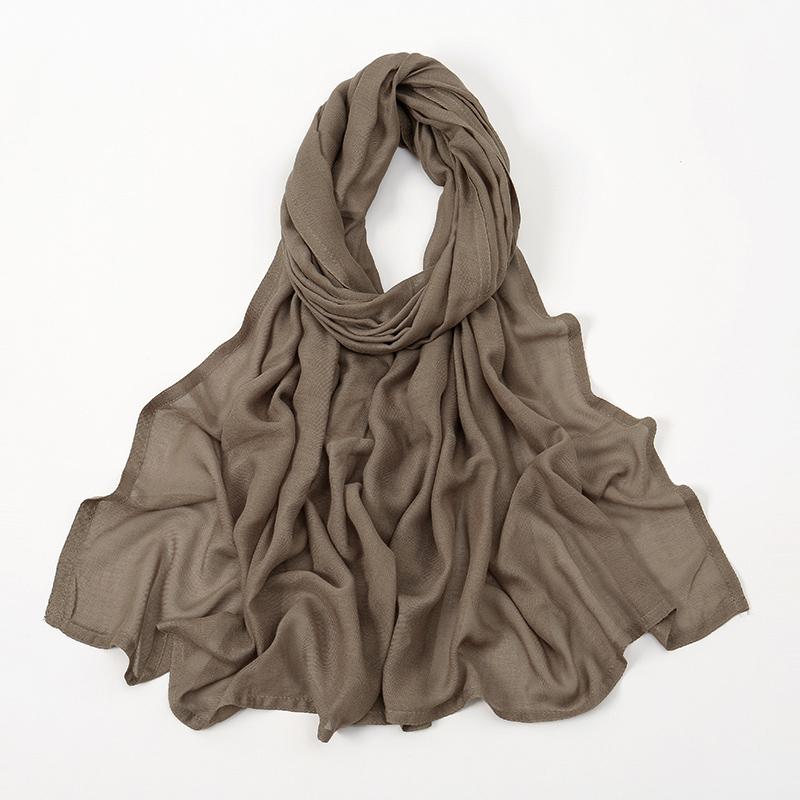 170*70cm Soft Cotton Modal Headscarf Muslim Rayon Hijabs for Women Solid Double Stitching Wide Edge Thin Plain Viscose Shawls