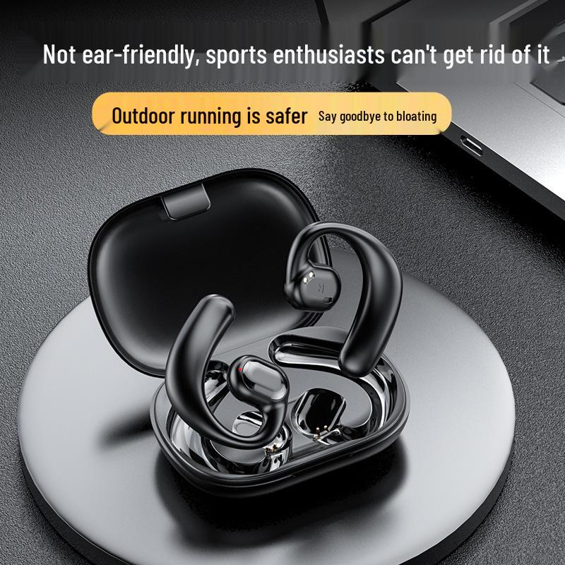 New Bone Conduction Bluetooth Sports Earphones with Dual Ear, Non-In-Ear Design, Digital Display, and Sweatproof.