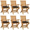 VidaXL Set of 6 Garden Chairs with Cushions, Patio Seats, Dining Chairs, Outdoor Patio Furniture, 3062563