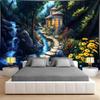 Waterfall And Stream Landscape Digital Printing Polyester Wall Tapestry Suitable For Use In Living Rooms Bedrooms Bars And Party