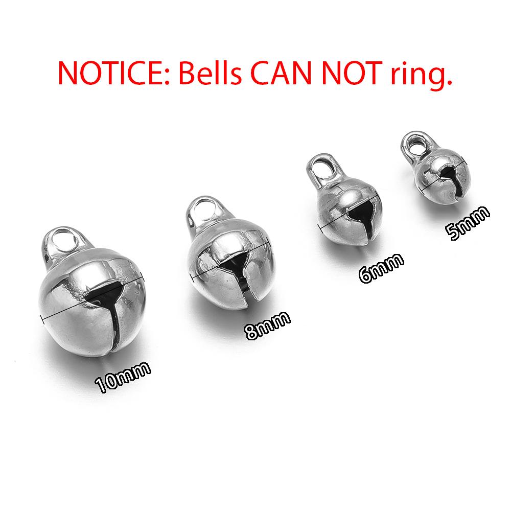 

20pcs Stainless Steel Exquisite 5mm 6mm 8mm 10mm Small Bell DIY Jewelry Bracelet Making Jingling Bells Christmas Decoration 5mm
