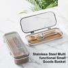 Stainless Steel Mesh Utensil Basket for Kitchen Dishwasher Safe Drying Rack for Spoons and Chopsticks Cutlery Holder