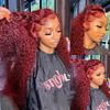 Fashionable Wine Red chemical fiber headgear foreign trade small coiled tube afro long curly wig