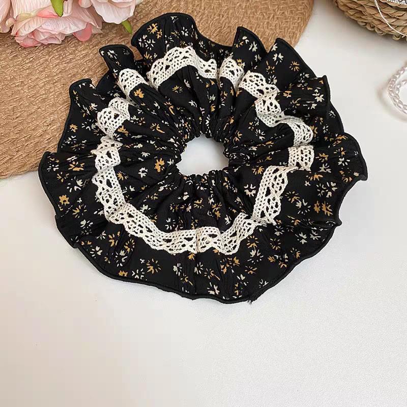 Korean Premium Lace Scrunchie: Women's High-End, Durable, Elastic Hair Accessory