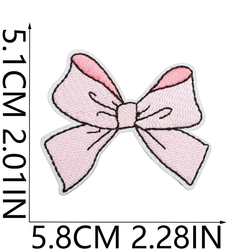 Headgear Dress Up Bow Embroidery Cloth Sticker Clothes Bag Patch Sticker Cherry Bow Computer Embroidery Label Ironing