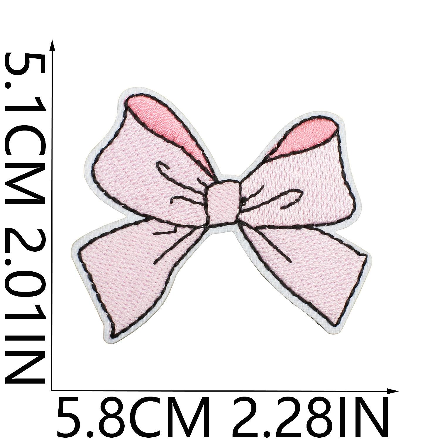 

Headgear Dress Up Bow Embroidery Cloth Sticker Clothes Bag Patch Sticker Cherry Bow Computer Embroidery Label Ironing No. 2_3 pieces