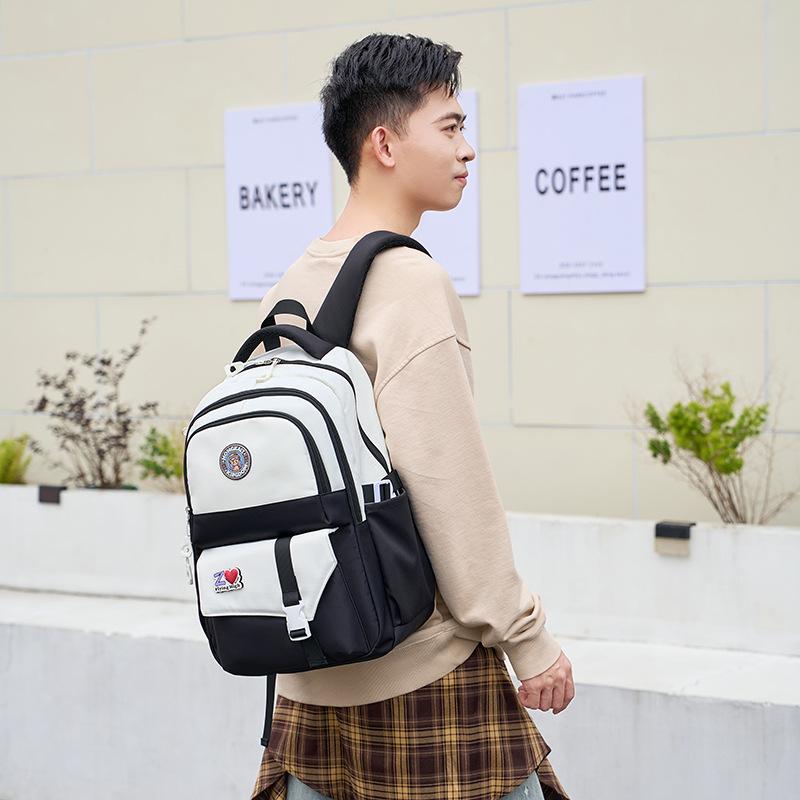 New Schoolbag Men's and Women's Lightweight and Simple Leisure Travel Backpack High Value Primary and Secondary School Students Schoolbag
