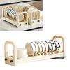 Dish Plate Drying Rack Expandable Plastic Kitchen Dish Stand Holder Plate Organizer for Kitchen Counter Cabinet Drawer
